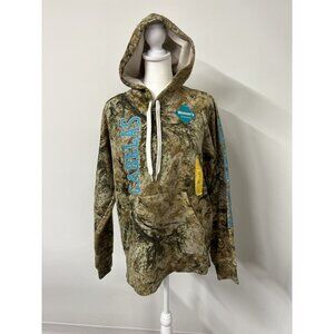 NWT Women's Med Cabela's Teal Blue Camo Hooded Sweatshirt Zonz Western Hunting